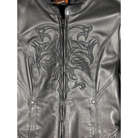 Milwaukee Leather Motorcycle Jacket Women's SZ S with detachable hoodie liner - Picture 15 of 16